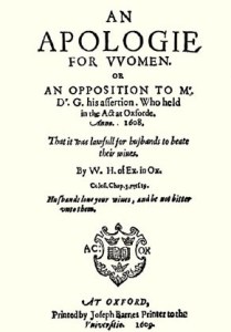 An apology for women - 1608